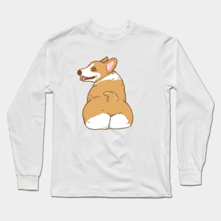 Corgi butt Funny dog Long Sleeve T-Shirt